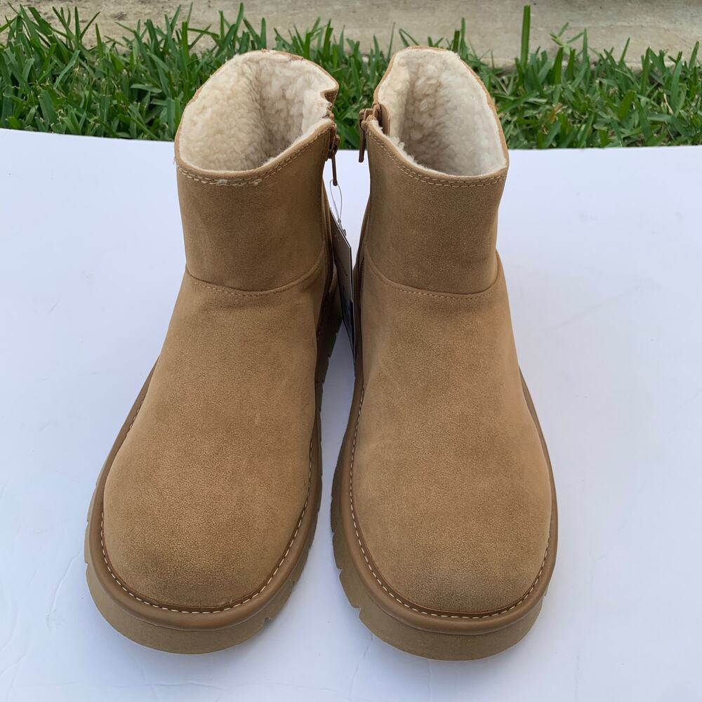 Universal Thread Women's Tan May Suede Booties with Memory Foam Insole NWT